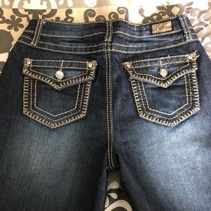 Earl jeans flap pocket with bling size 6